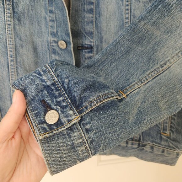 Retro Levi's Strauss Blue Denim Jacket CA00342 Trucker Casual Unisex Large - Picture 9 of 15